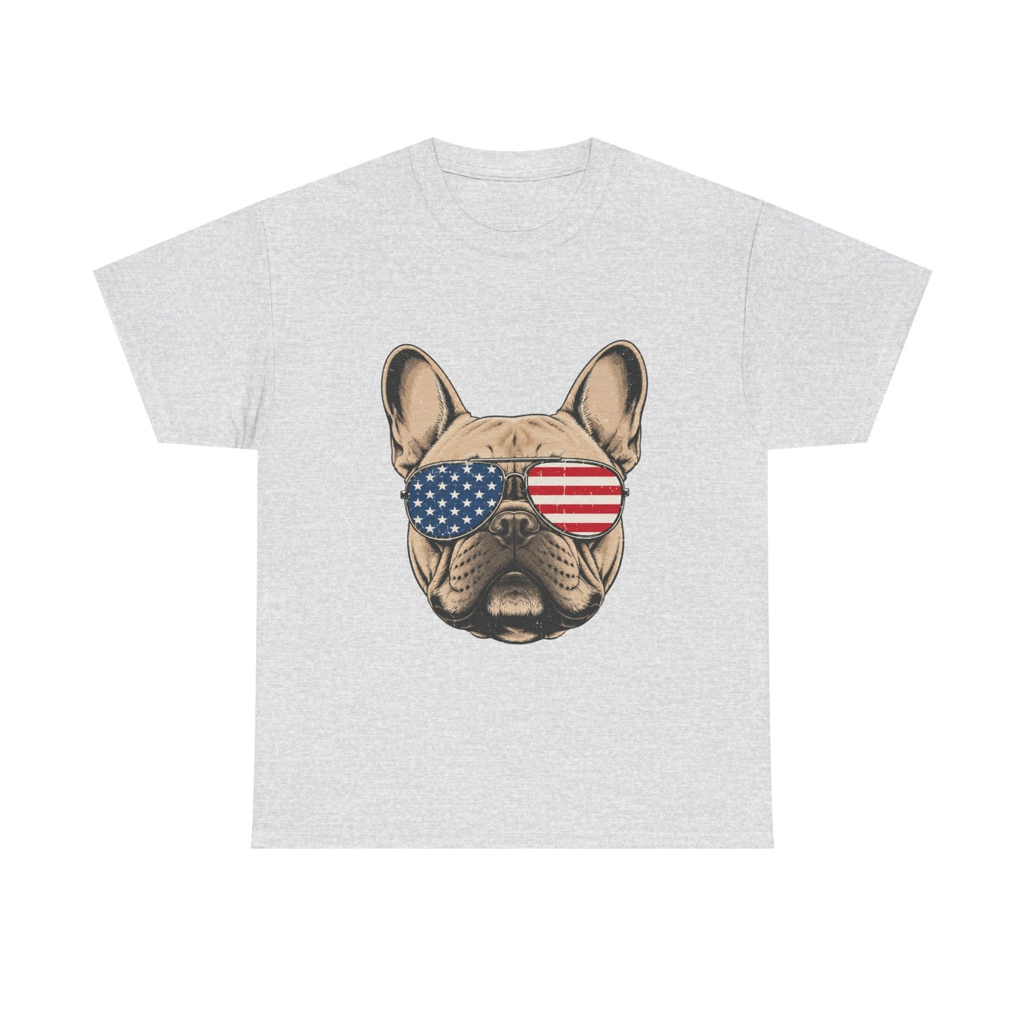 Patriotic French Bulldog Shirt, American Flag Sunglasses Frenchie Tee, Fourth of July Dog Lover Shirt, USA French Bulldog Gift