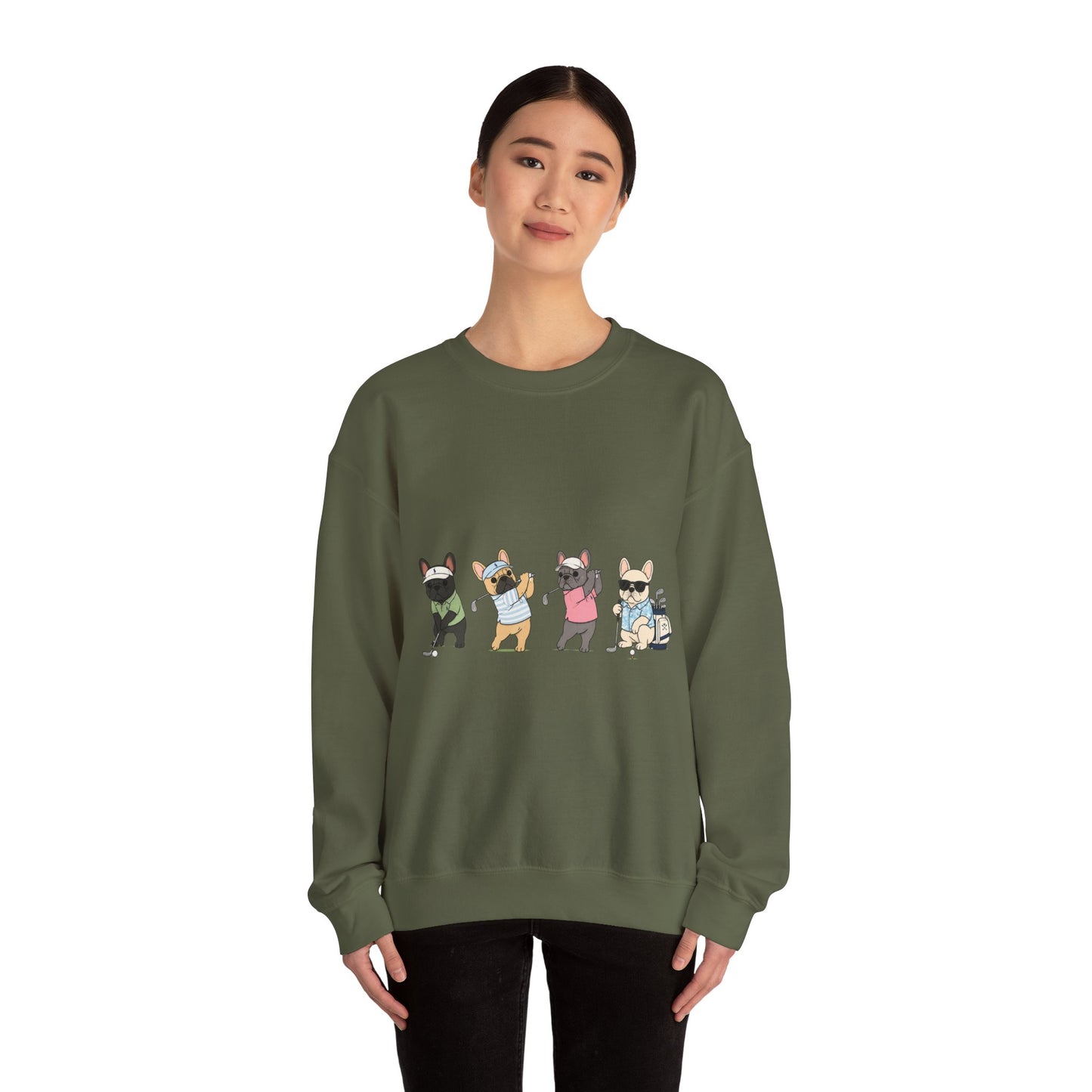 Frenchie Golf Sweatshirt, French Bulldog Golf Crewneck, Funny Golf Dog Sweatshirt, Golf Lover Gift, Country Club Frenchie Pullover