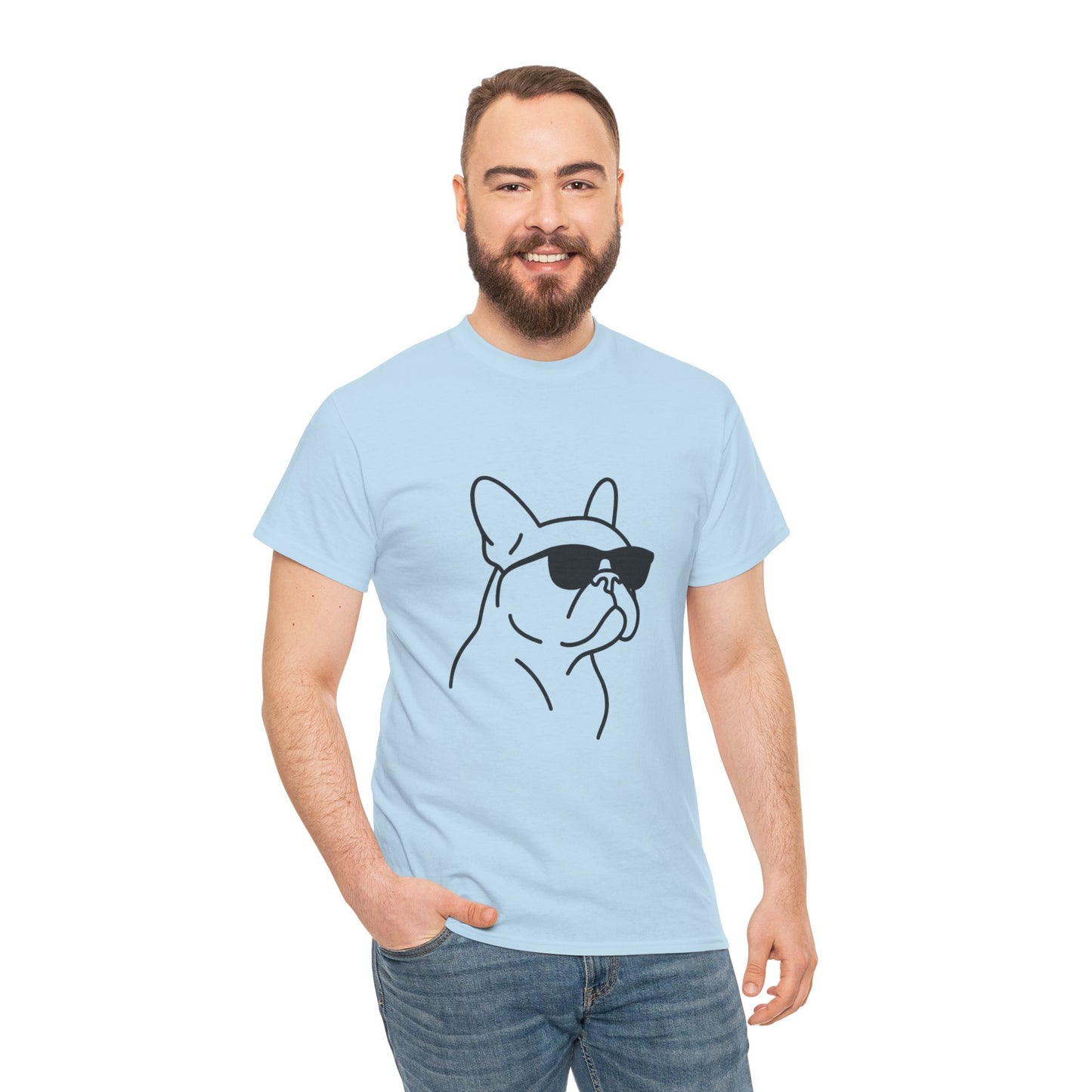 Cool Frenchie Line Art T-Shirt | Minimalist French Bulldog Tee | Dog Lover Gift | Frenchie Mom Shirt | Cute Pet Outline Graphic Tee