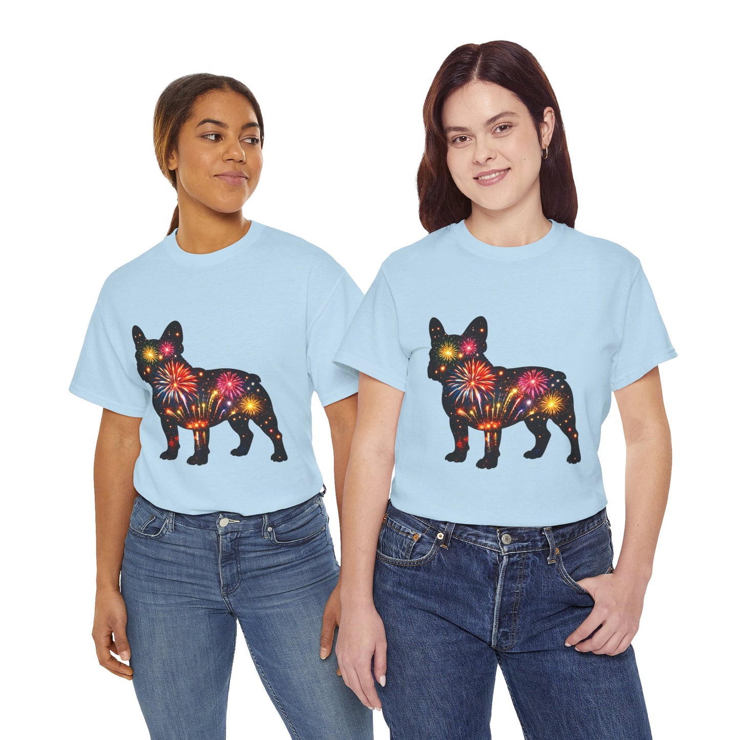Patriotic French Bulldog Shirt, Fireworks Frenchie Tee, Fourth of July Dog Lover Shirt, Independence Day French Bulldog Gift, USA Dog Tee
