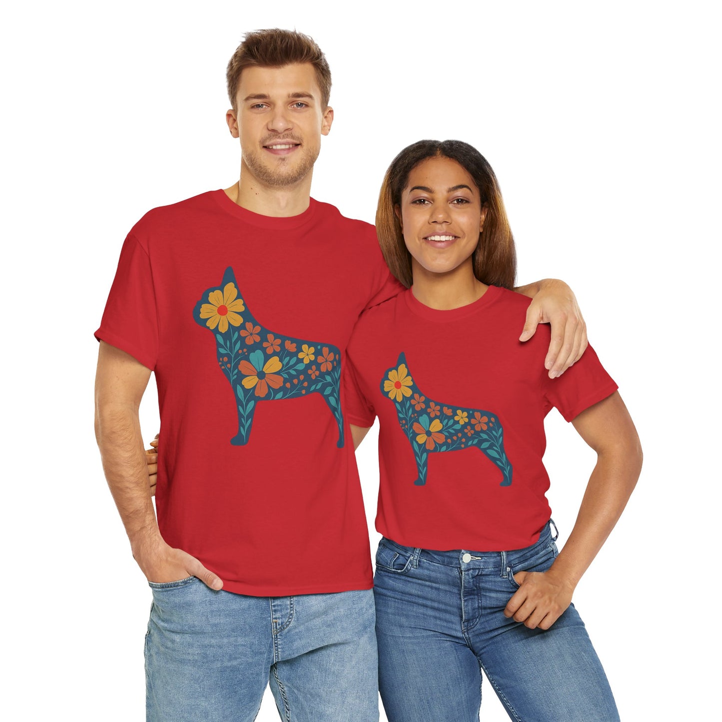 Floral Frenchie T-Shirt | Bright Flower French Bulldog Tee | Cute Dog Lover Shirt | Retro Pet Mom Gift | Boho Botanical Frenchie Graphic Tee