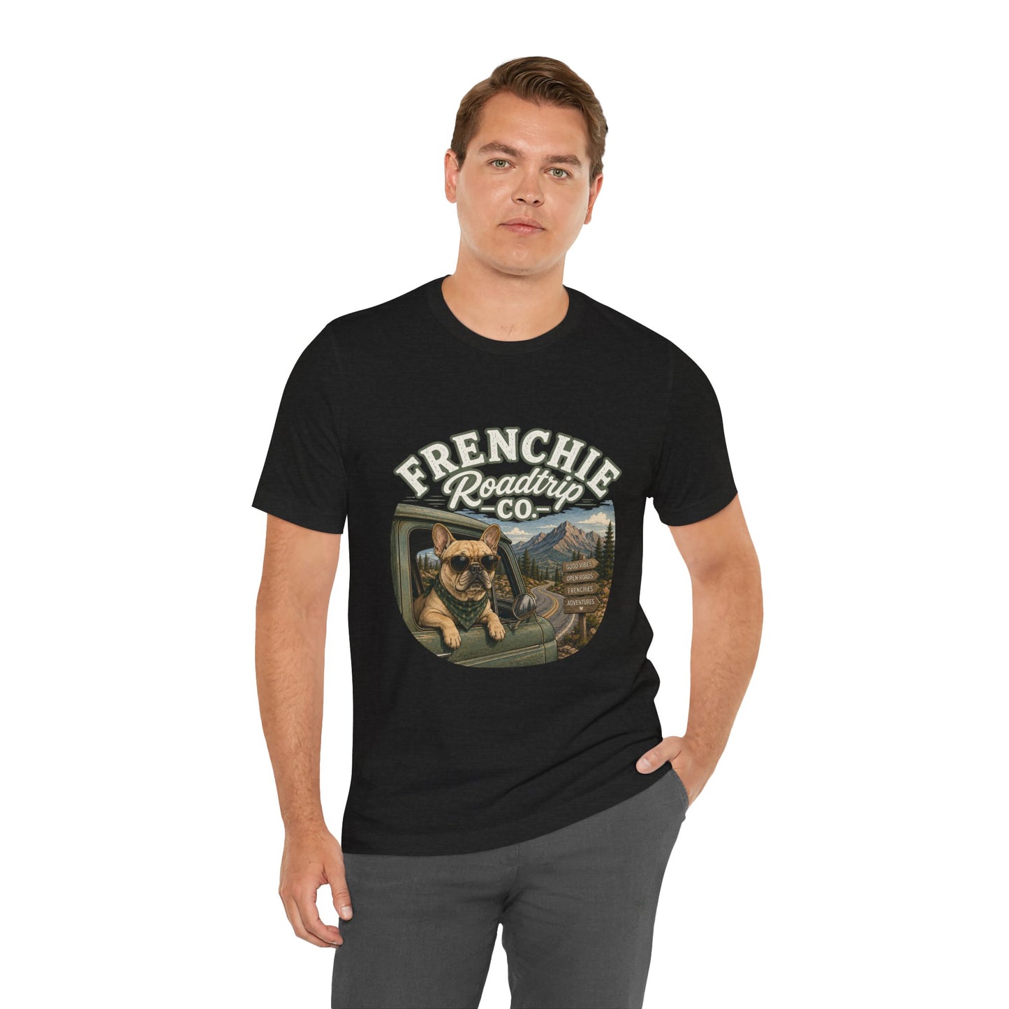 Frenchie Roadtrip Co Shirt, French Bulldog Road Trip Tee, Adventure Frenchie Shirt, Camping Dog Shirt, Travel Lover Gift, Vintage French Bulldog Tee, Outdoor Dog Apparel