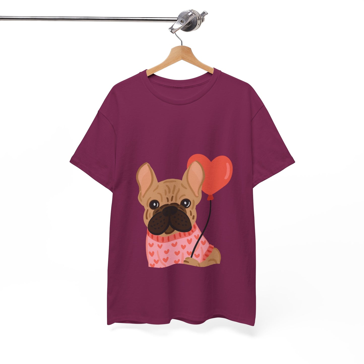 Valentine French Bulldog Shirt, Cute Frenchie Heart Balloon Tee, French Bulldog Valentine Gift, Dog Mom Valentine’s Shirt, Frenchie Love Tee