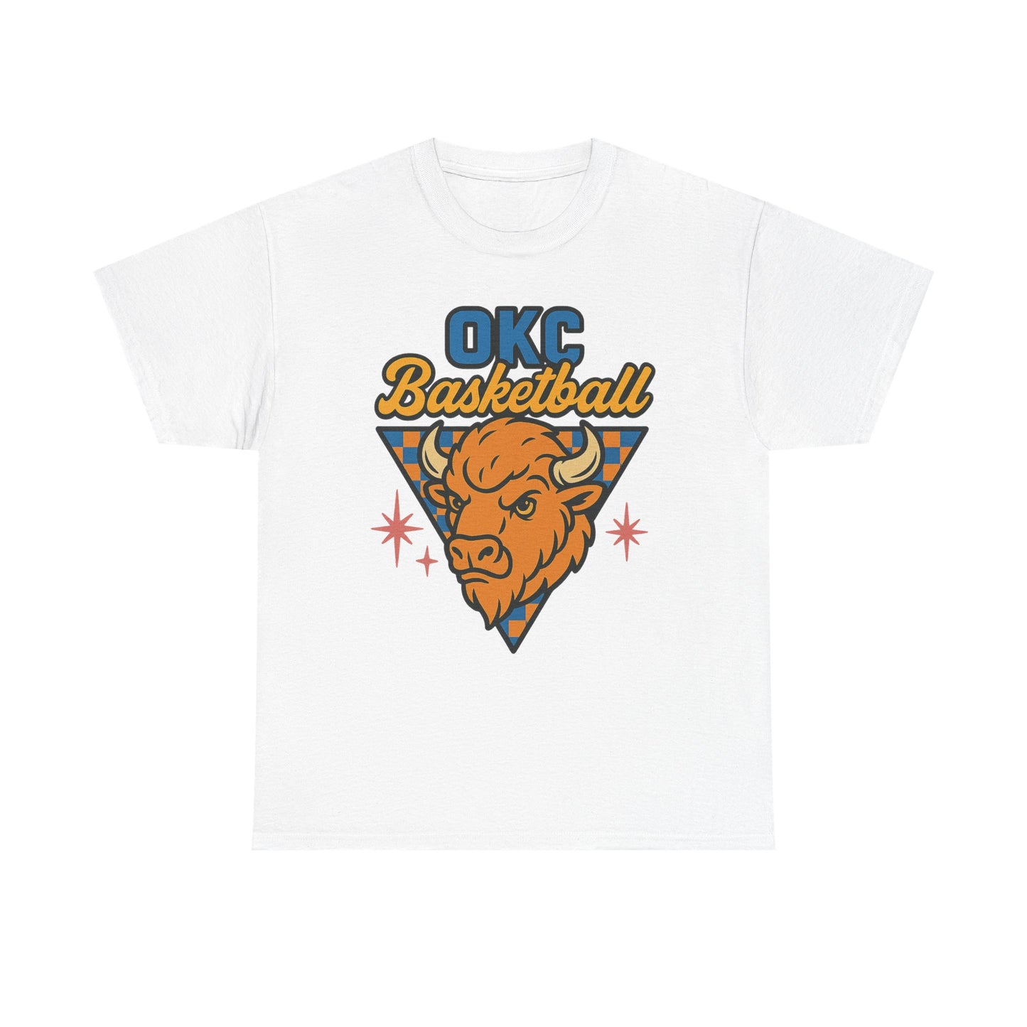 OKC Basketball Bison T-Shirt | Oklahoma City Retro Basketball Tee | Thunder Style Shirt | OKC Fan Gift | Vintage Sports Graphic