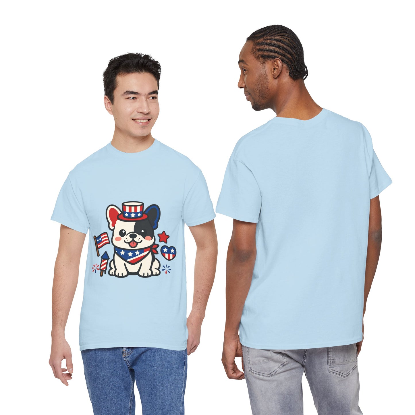 Cute Patriotic French Bulldog Shirt, Kawaii frenchie Fourth of July Tee, American Flag Puppy Shirt, USA Dog Lover Gift, Patriotic Frenchie