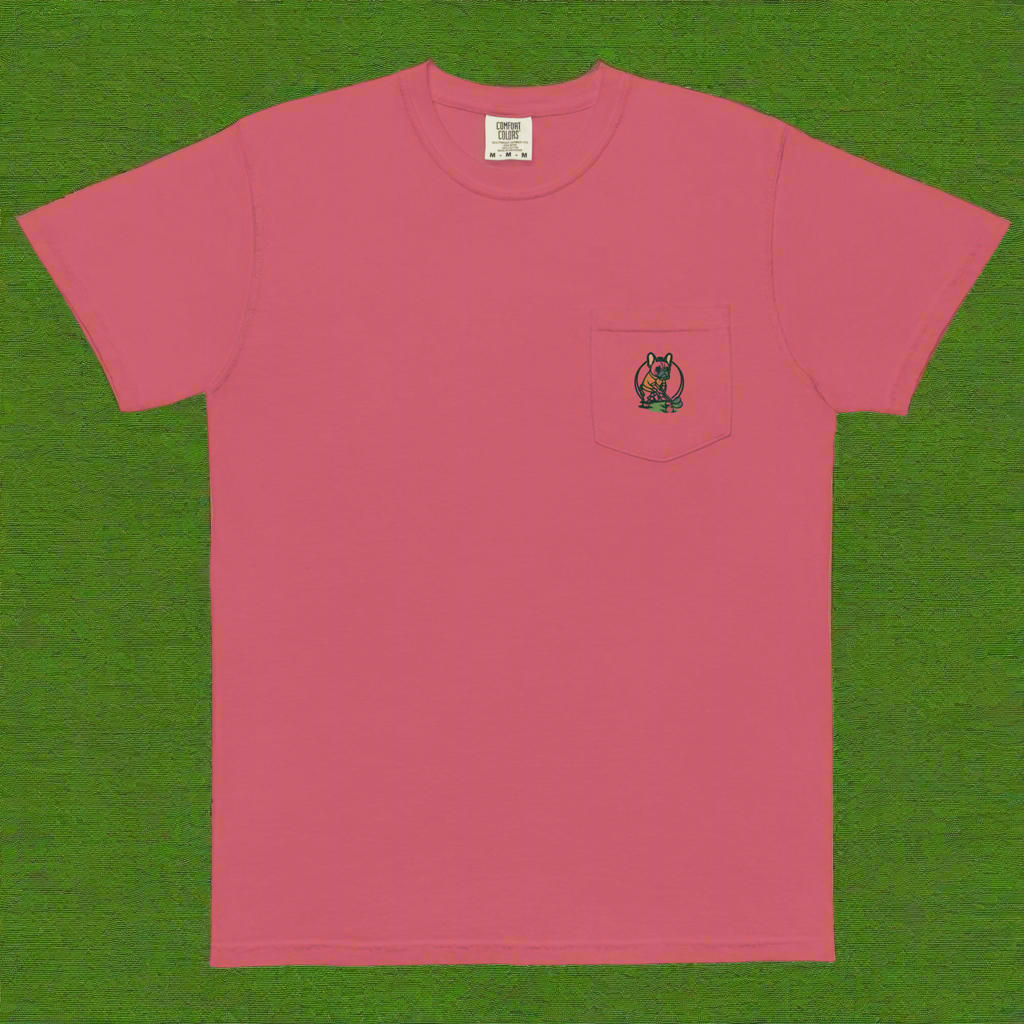Golfing Frenchie Unisex garment-dyed pocket t-shirt