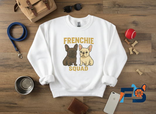 Frenchie Squad Sweatshirt | Cute French Bulldog Pullover | Dog Lover Crewneck | Matching Frenchie Mom & Dad Sweater