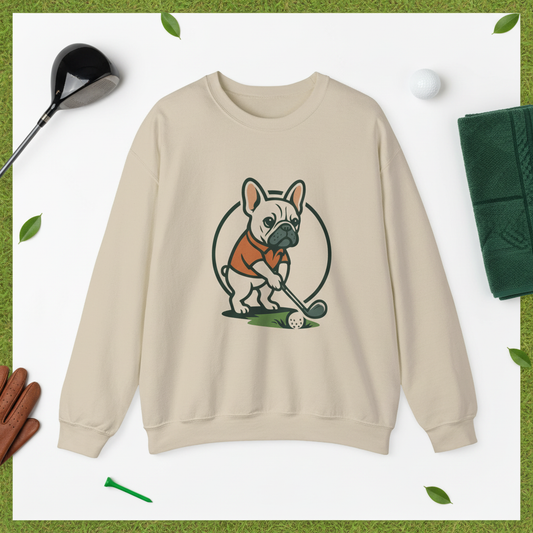 Cute Golfing Dog Sweatshirt | Unisex Heavy Blend Crewneck | Perfect for Dog Lovers, Golf Enthusiasts, and Casual Outings