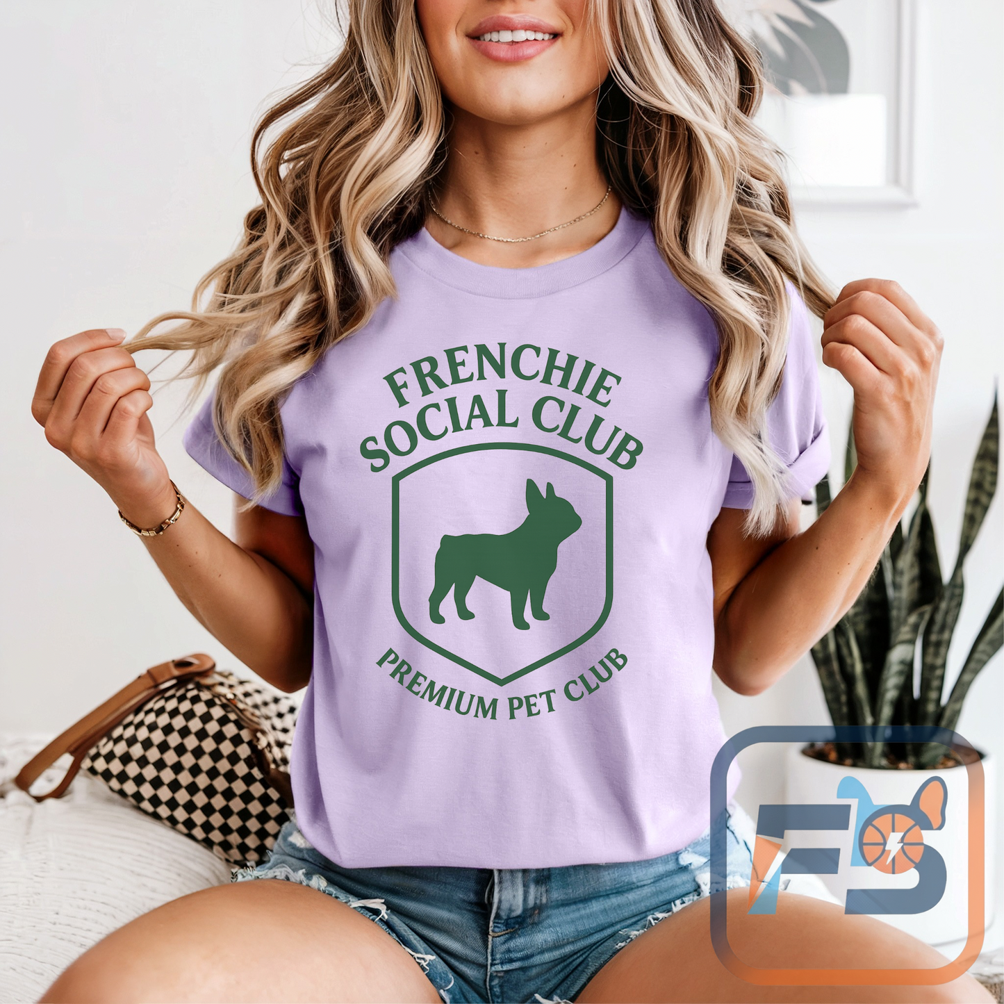 French Bulldog Club T-Shirt | Unisex Frenchie Graphic Tee | Retro Dog Lover Shirt | Minimal Country Club Style Frenchie Gift