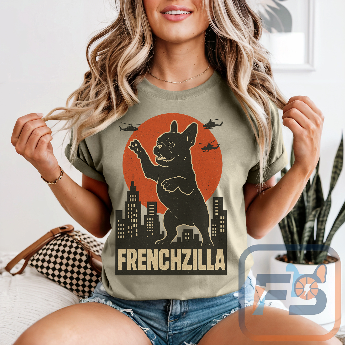 French Bulldogzilla T-shirt | Retro Japanese Frenchie Tee | Funny Inspired Dog Lover Gift | Unisex t-shirt