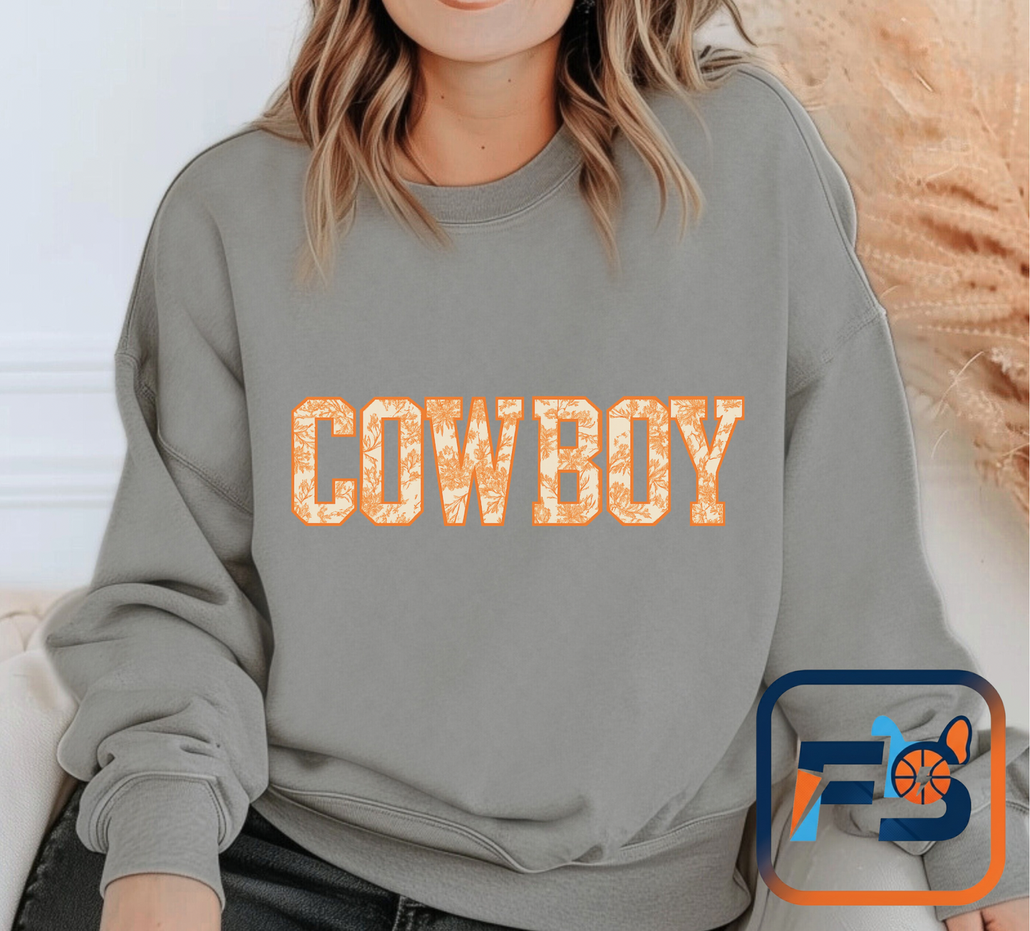 Toile Cowboy Sweatshirt | Oklahoma Game Day Pullover | Oklahoma Cowboy Country Crewneck | Western Toile Graphic Sweater