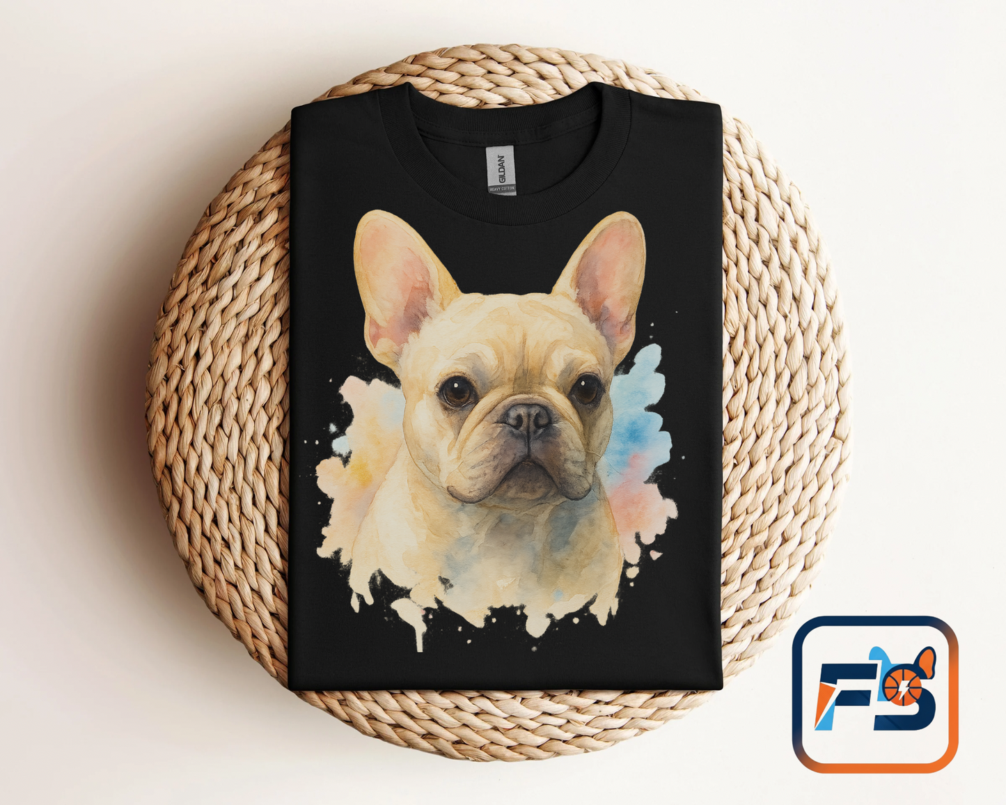 Watercolor French Bulldog T-Shirt | Artistic Frenchie Graphic Tee | Cute Dog Lover Shirt | Unique Gift for Him or Her