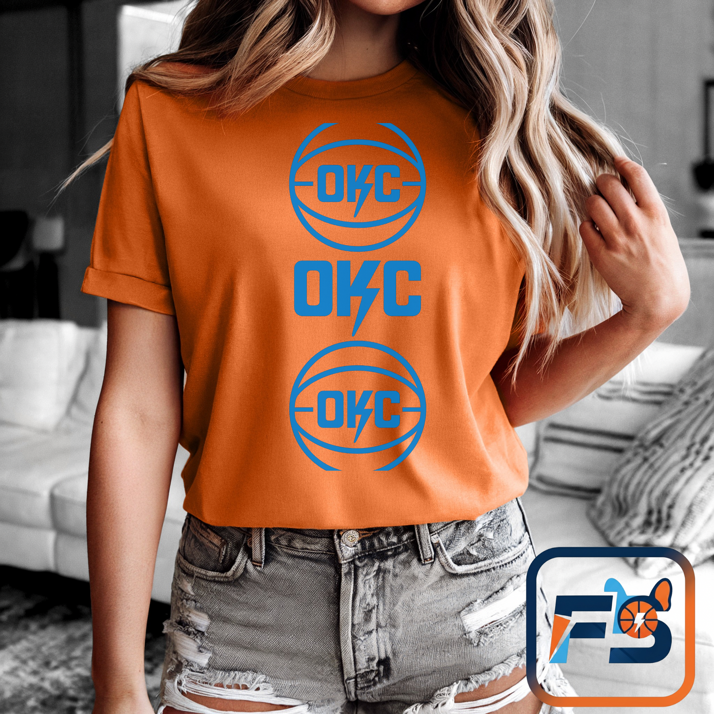 OKC Basketball T-Shirt | Oklahoma Basketball Inspired Tee | Retro Thunder Fan Shirt | Orange and Blue Game Day Graphic Tee