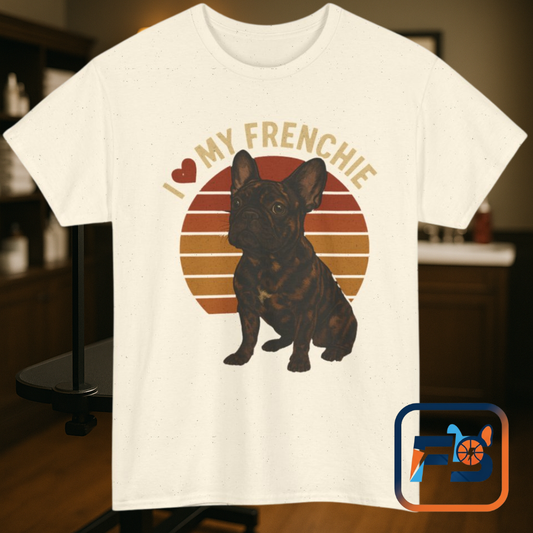 I Love My Frenchie T-Shirt | Merle French Bulldog Retro Tee | Vintage Dog Lover Shirt | Frenchie Mom & Dad Gift
