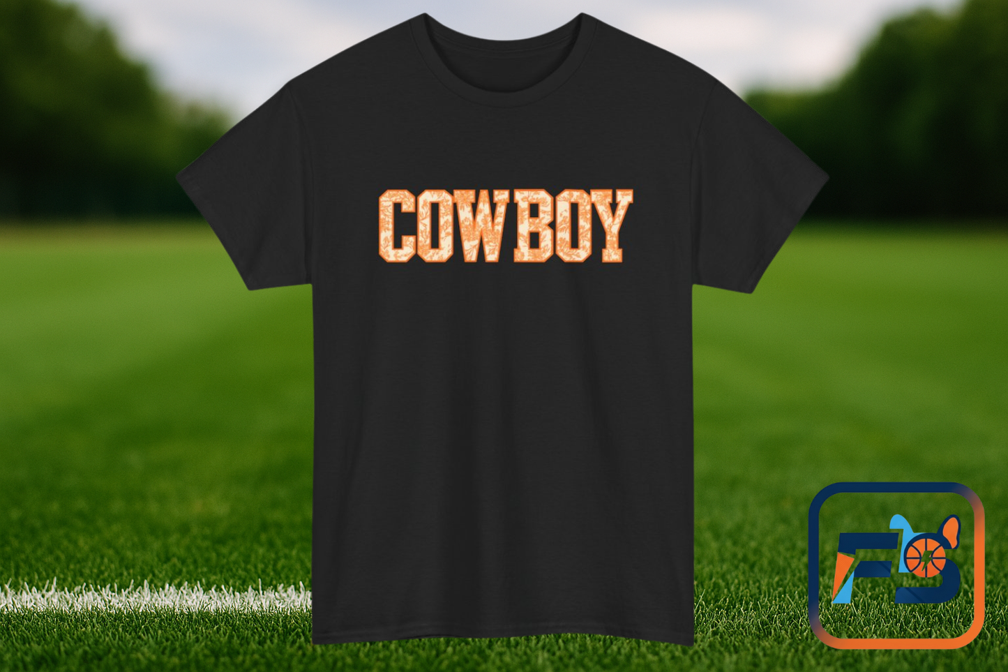 Cowboy Shirt | Western Graphic Tee | Orange Cowboy Typography Shirt | Oklahoma Football Tee | Country Style Cowboy Fan Gift