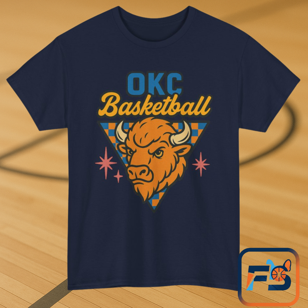 OKC Basketball Bison T-Shirt | Oklahoma City Retro Basketball Tee | Thunder Style Shirt | OKC Fan Gift | Vintage Sports Graphic