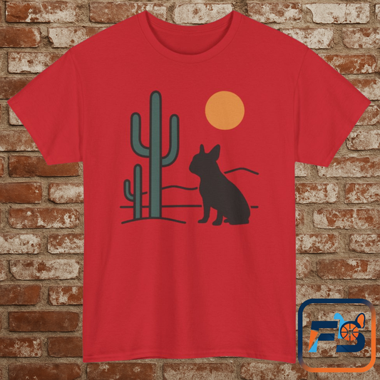 Desert Frenchie T-Shirt | Minimalist Cactus Dog Tee | French Bulldog Desert Sunset Shirt | Pet Lover Gift | Modern Graphic Dog Mom Tee