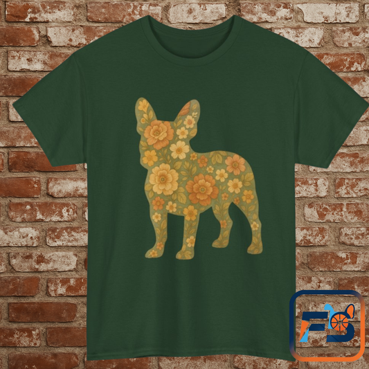 Floral Frenchie T-Shirt | Retro Flower French Bulldog Tee | Boho Dog Mom Shirt | Cute Pet Lover Gift | Vintage Botanical Dog Graphic Tee