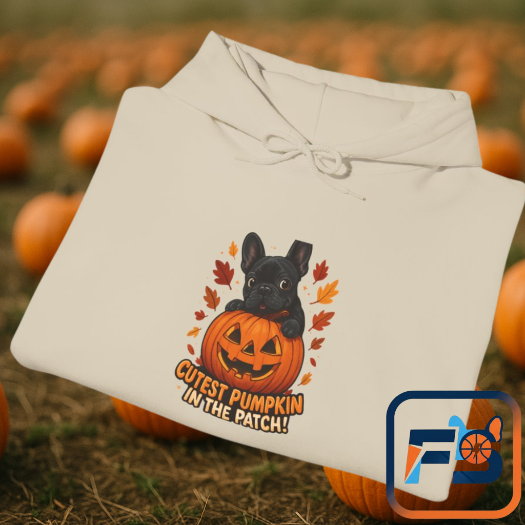 Cutest Pumpkin in the Patch Hoodie | Frenchie Fall Sweatshirt | Halloween Dog Lover Gift | Cozy French Bulldog Pumpkin Patch Hoodie