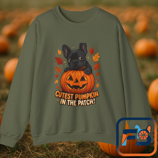 Cutest Pumpkin in the Patch Sweatshirt | Frenchie Fall Crewneck | Halloween Dog Lover Gift | Cozy French Bulldog Pumpkin Patch Pullover