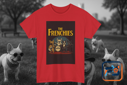 The Frenchies Band T-Shirt | Retro French Bulldog Graphic Tee | Funny Dog Lover Gift | Vintage Concert Style Frenchie Shirt