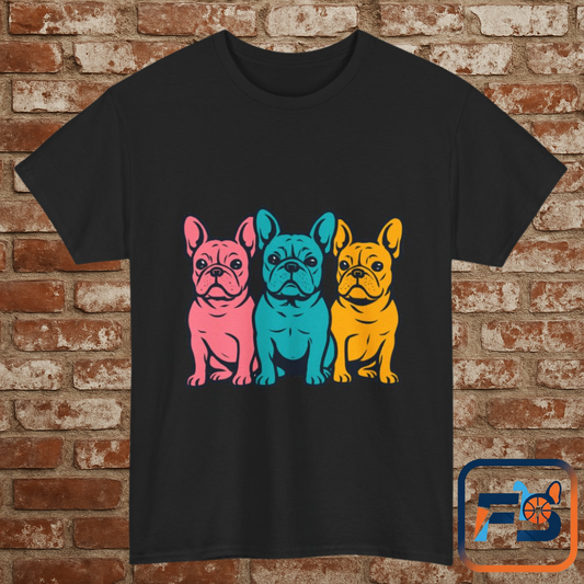 Pop Art French Bulldog T-Shirt | Colorful Frenchie Graphic Tee | Retro Dog Lover Shirt | Bright 80s Style Pet Gift | Fun Unisex Dog Mom Shirt