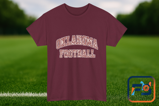 Oklahoma Football T-Shirt – Vintage Collegiate Style OU Game Day Tee, Retro Sports Shirt for Fans and Students