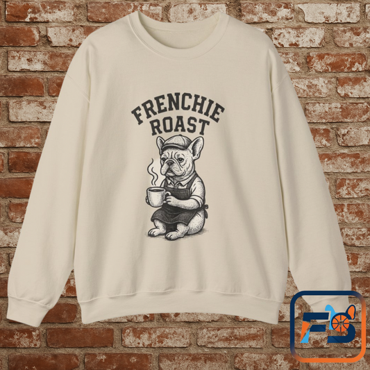 Frenchie Roast Sweatshirt • French Bulldog Coffee Lover Sweater • Cute Barista Dog Pullover • Frenchie Mom Gift • Cozy Dog Lover Crewneck