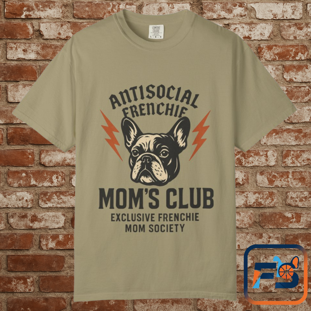 Antisocial Frenchie Mom’s Club Shirt – Retro French Bulldog Mom Tee, Funny Frenchie Lover Gift, Vintage Dog Mom Graphic T-Shirt