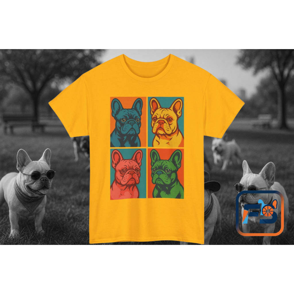 Pop Art French Bulldog T-Shirt • Colorful Frenchie Dog Tee • Retro Pop Art Dog Shirt • French Bulldog Lover Gift • Bright Graphic Dog Tee