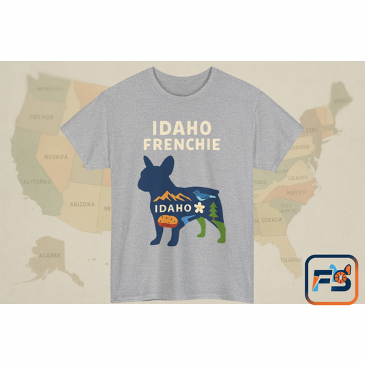 Idaho Frenchie T-Shirt | Idaho Dog Lover Tee | French Bulldog State Shirt | Idaho Gift for Frenchie Owners | Cute Frenchie Graphic Tee