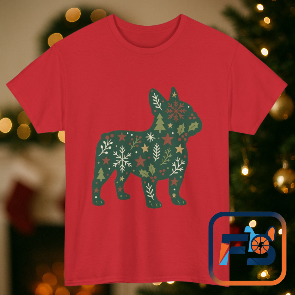 Christmas Frenchie Sweatshirt | Holiday French Bulldog Silhouette | Festive Dog Lover Gift | Cute Winter Frenchie Apparel