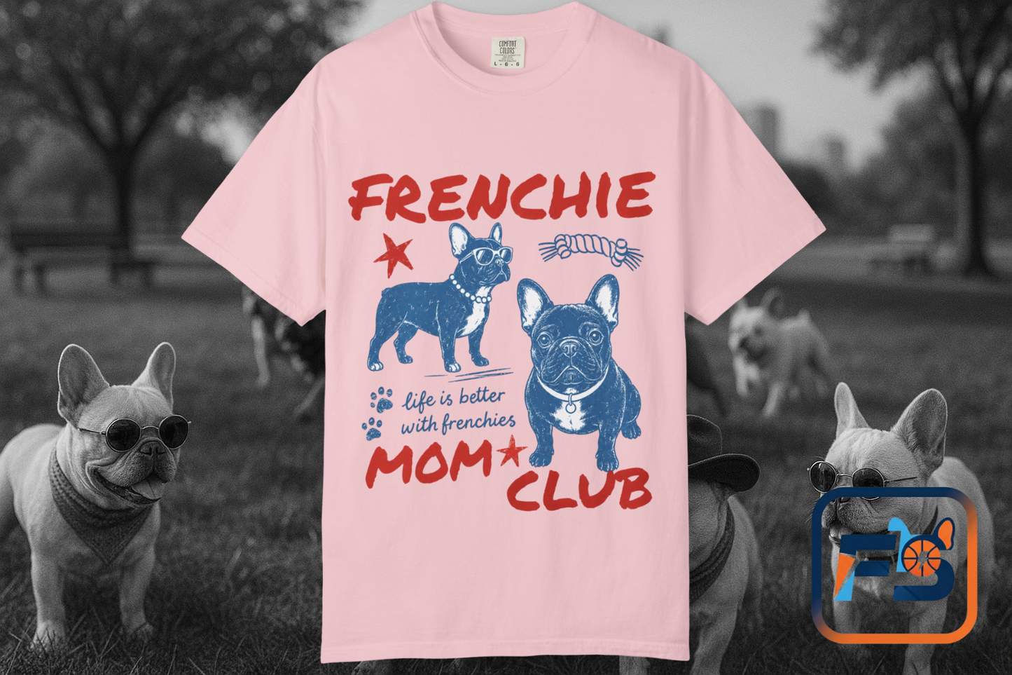 Frenchie Mom Club Shirt, French Bulldog Mom Tee, Frenchie Mama Shirt, Dog Mom Gift, Vintage French Bulldog Graphic Tee, Frenchie Lover Shirt
