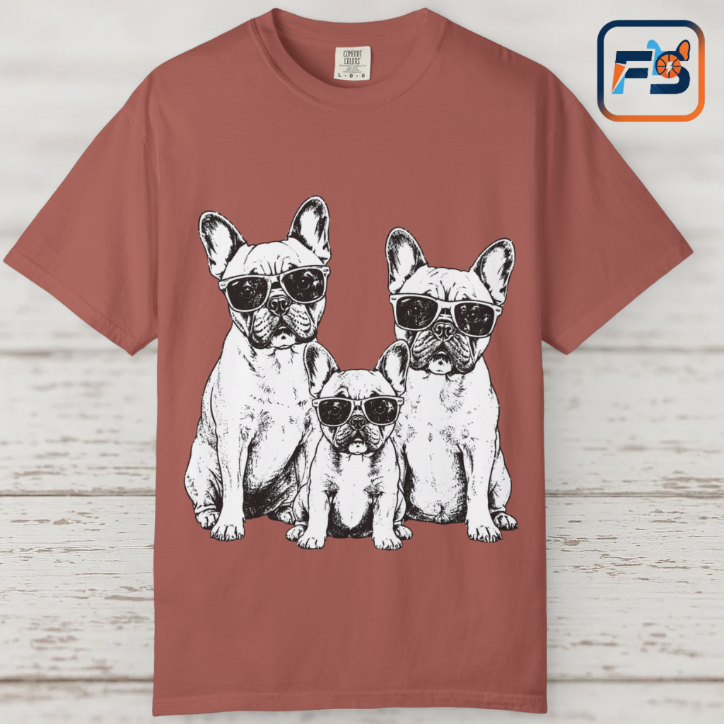 French Bulldog Family Shirt, Frenchie Family Tee, Cool French Bulldogs Sunglasses Shirt, Dog Mom Gift, Dog Dad Gift, Frenchie Lover Shirt, Cute Dog Graphic Tee