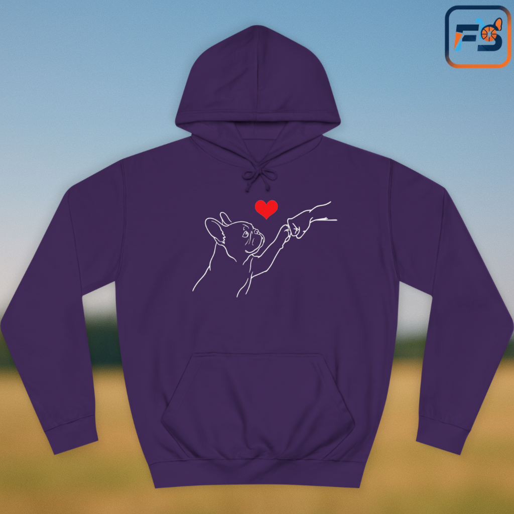 French Bulldog Hoodie, Frenchie Love Hoodie, Frenchie Mom Gift, Dog Lover Hoodie, Minimalist French Bulldog Sweatshirt, Frenchie Dad Gift, Pet Parent Hoodie
