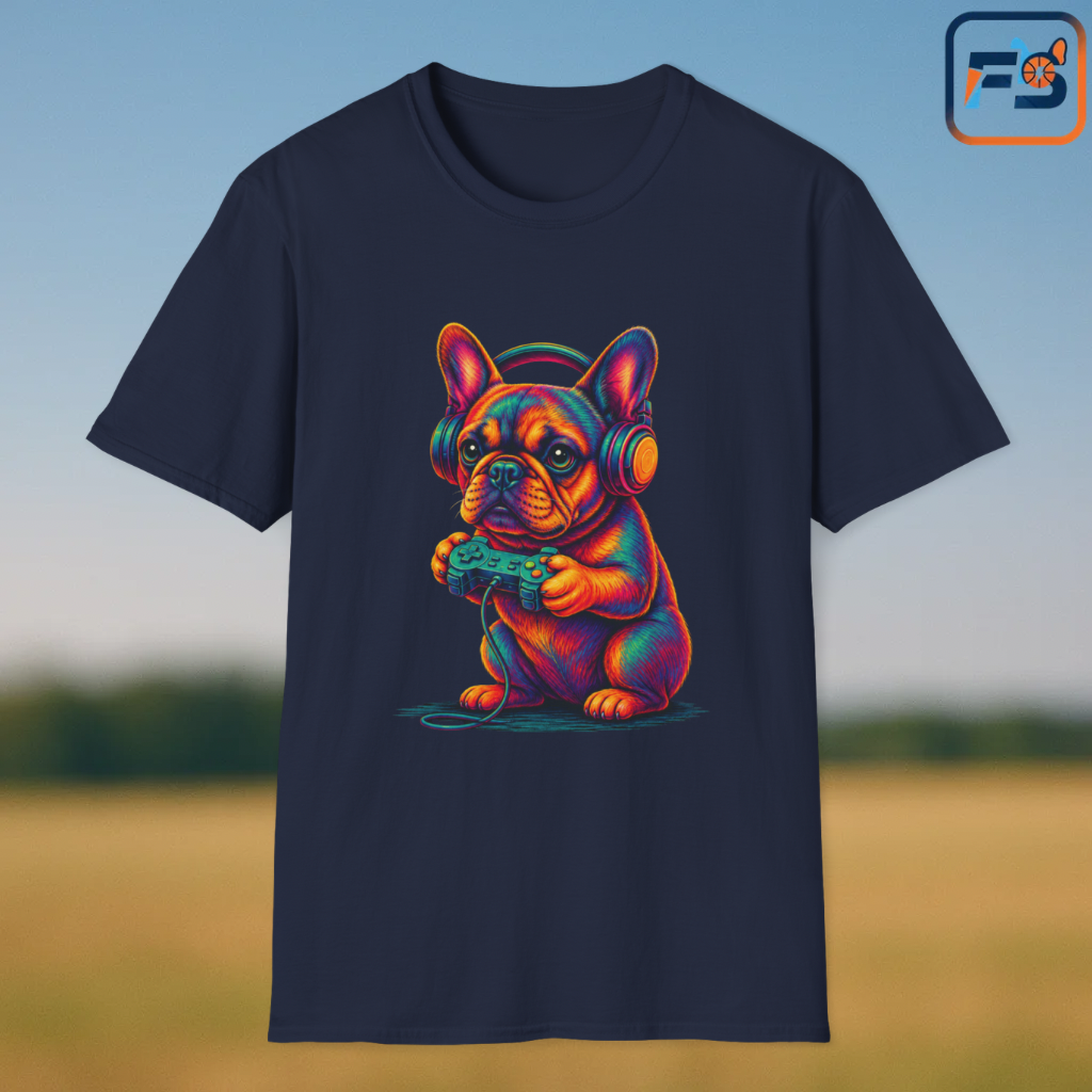 French Bulldog Gamer Shirt, Gaming Frenchie Tee, Gamer Dog Shirt, Video Game Lover Gift, Frenchie Gamer Gift, Cute French Bulldog Shirt, Dog Lover Tee