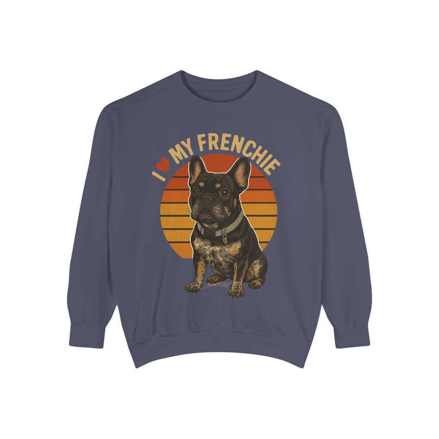 I Love My Frenchie Sweatshirt | Retro French Bulldog Pullover | Vintage Dog Lover Crewneck | Frenchie Mom & Dad Gift