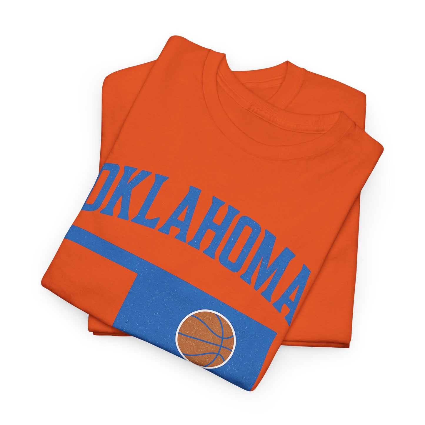 Oklahoma City Basketball Shirt | OKC Basketball Style Tee | Blue & Orange Oklahoma State T-Shir