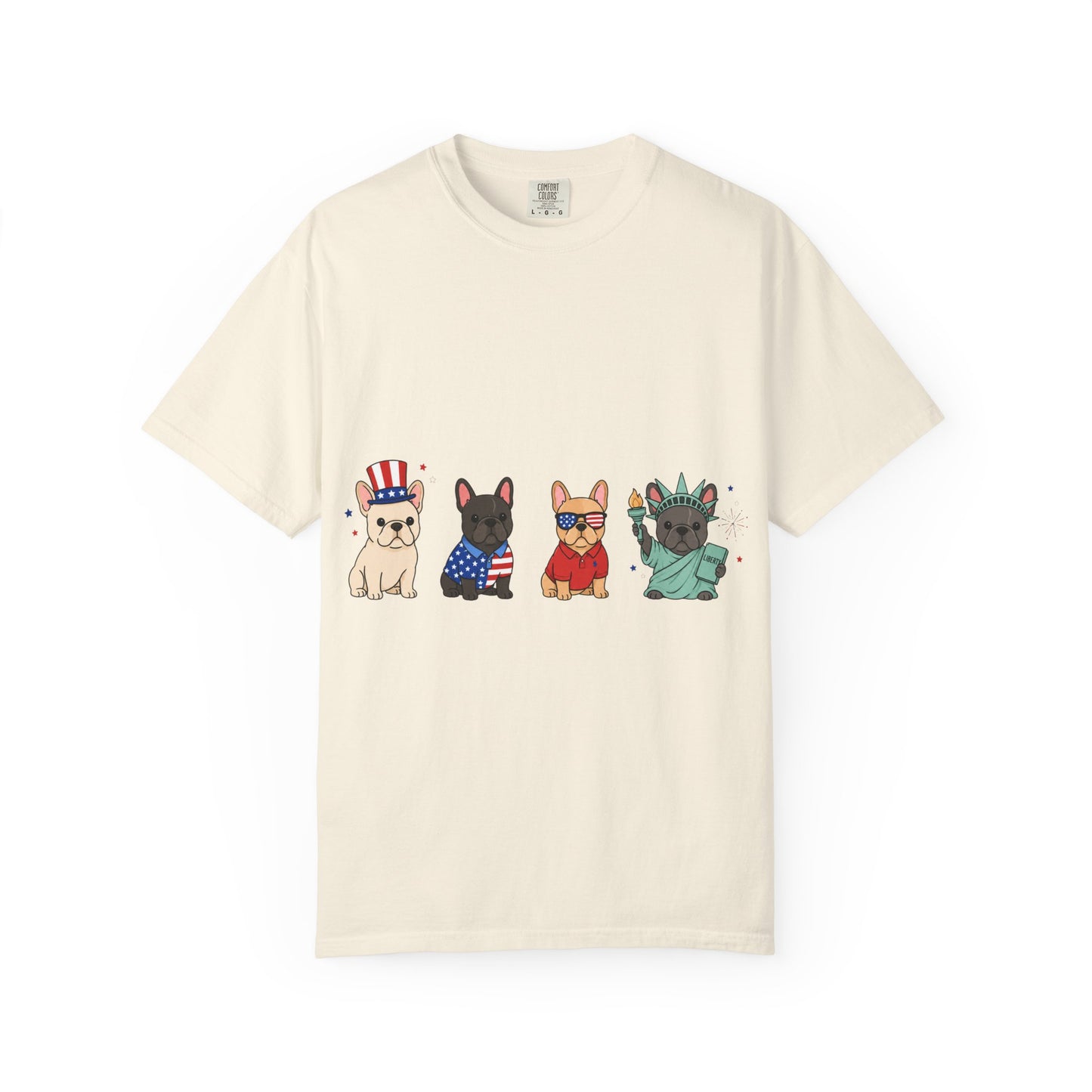 Patriotic French Bulldog Shirt, 4th of July Frenchie Tee, American Frenchie Shirt, USA Dog Lover Shirt, Independence Day French Bulldog Tee, Patriotic Dog Shirt, July Fourth Gift