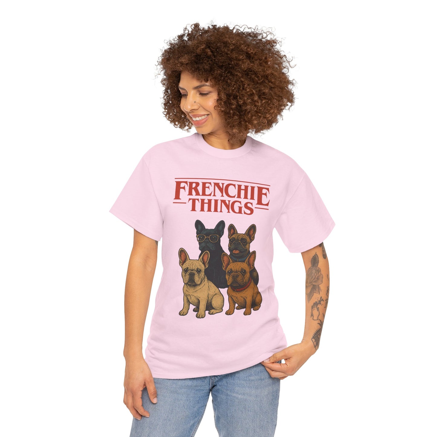 Frenchie Things Unisex Heavy Cotton Tee - Cute Dog Lover Shirt, Pet Gift, Casual Wear, Birthday Gift, Animal T-Shirt