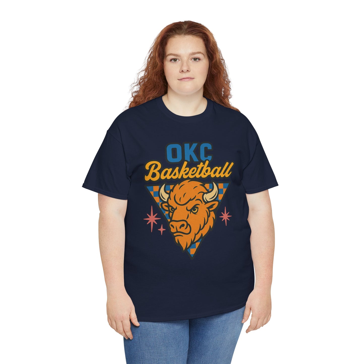 OKC Basketball Bison T-Shirt | Oklahoma City Retro Basketball Tee | Thunder Style Shirt | OKC Fan Gift | Vintage Sports Graphic