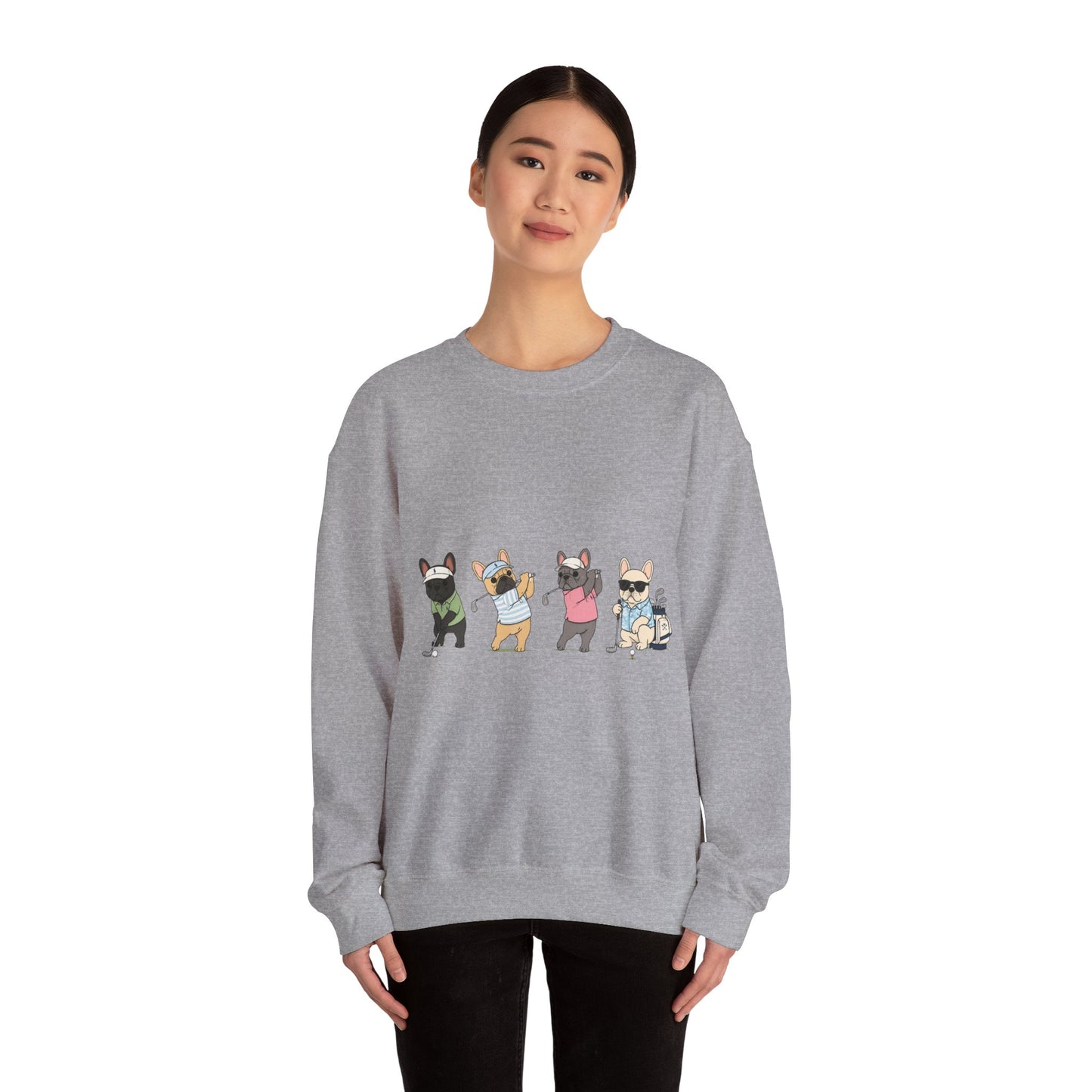 Frenchie Golf Sweatshirt, French Bulldog Golf Crewneck, Funny Golf Dog Sweatshirt, Golf Lover Gift, Country Club Frenchie Pullover