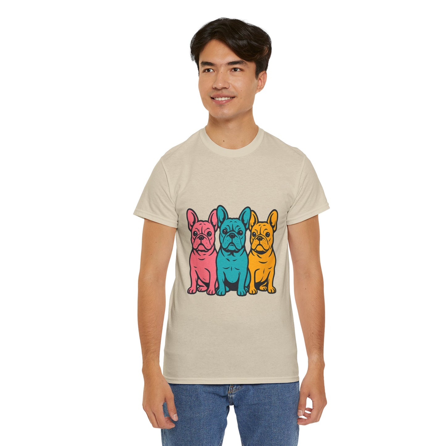 Pop Art French Bulldog T-Shirt | Colorful Frenchie Graphic Tee | Retro Dog Lover Shirt | Bright 80s Style Pet Gift | Fun Unisex Dog Mom Shirt