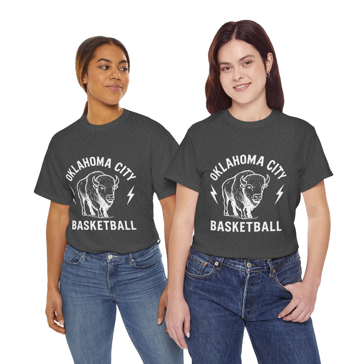 Oklahoma City Bison Basketball Shirt • OKC Hoops Tee • Retro Thunder Spirit T-Shirt • Western Bison Basketball Fan Shirt