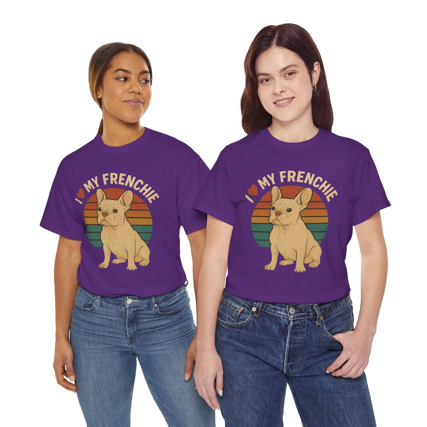 I Love My Frenchie T-Shirt | Retro Cream French Bulldog Tee | Cute Dog Mom Gift | Vintage Frenchie Lover Shirt | Soft Unisex Graphic Top