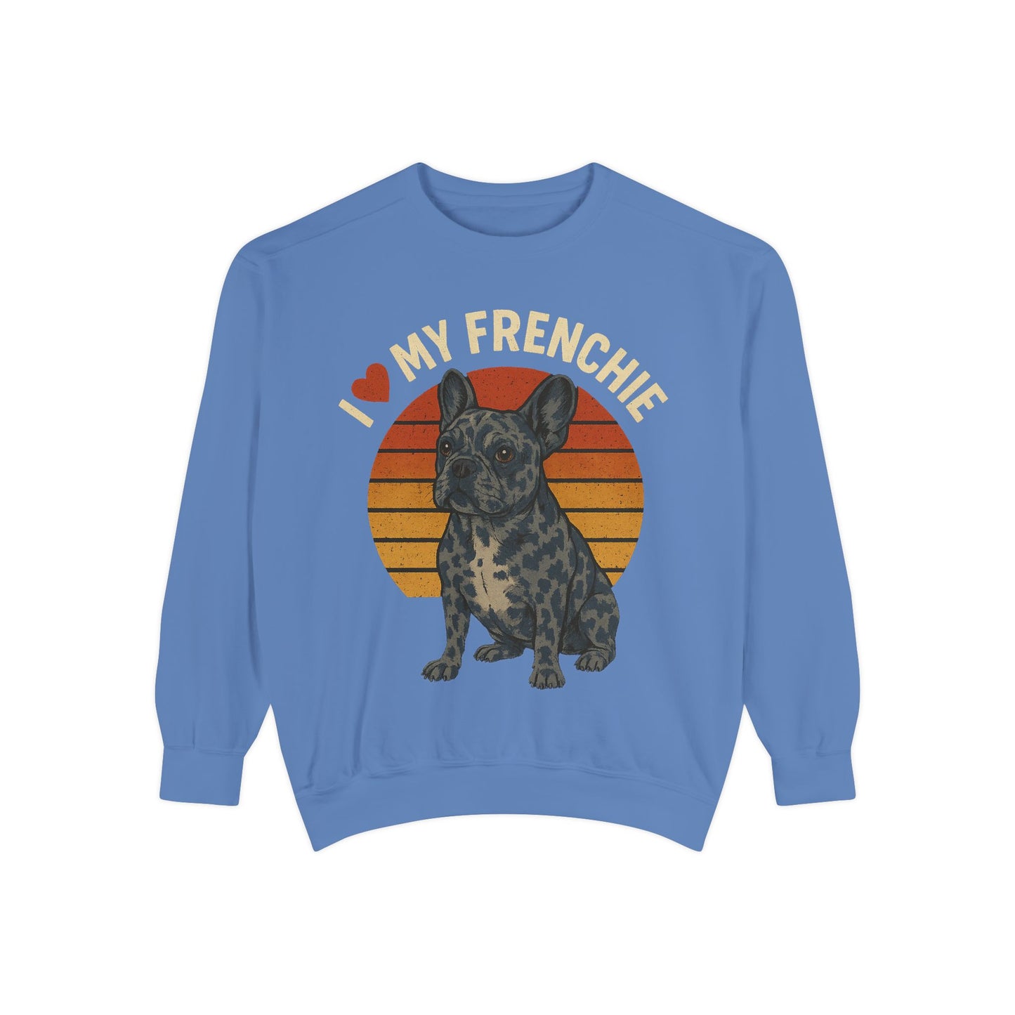 Retro Merle French Bulldog Pullover | Vintage Frenchie Sweatshirt | Cute Dog Lover Gift | Unisex Cozy French Bulldog Sweater