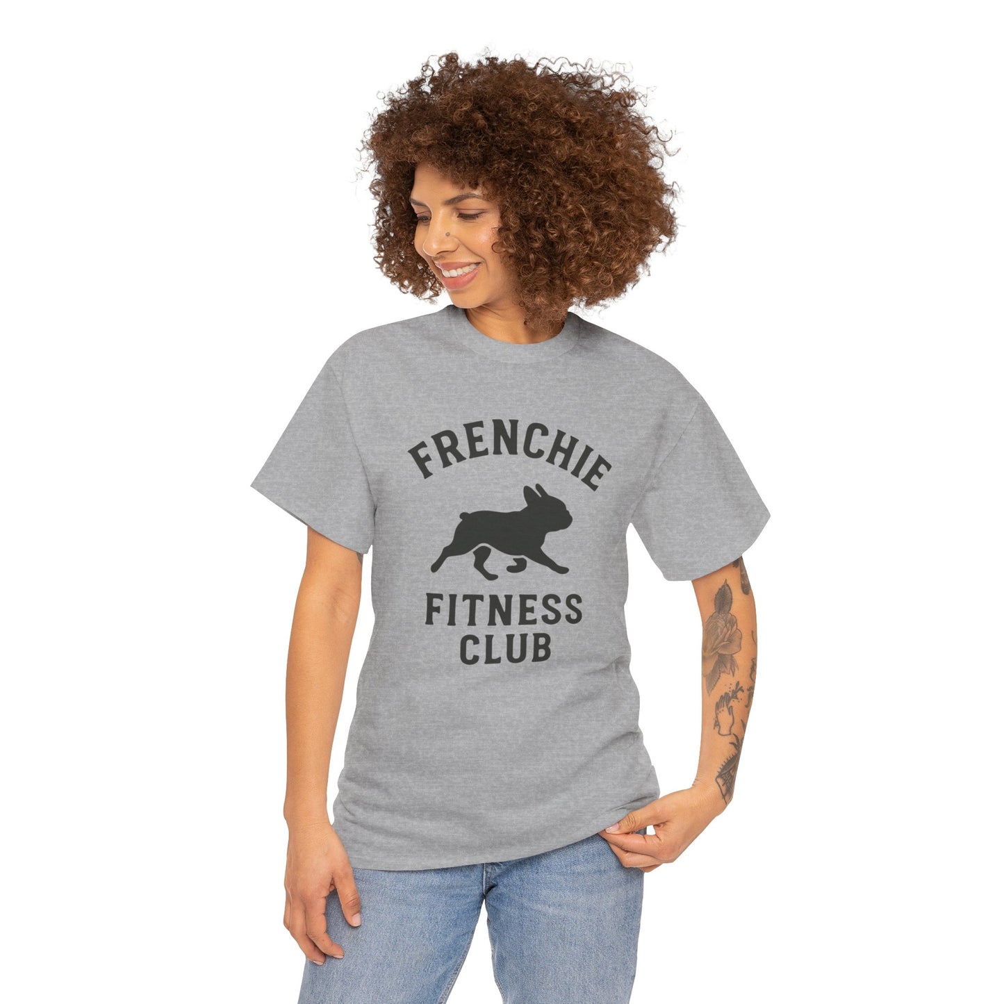 Frenchie Fitness Club T-Shirt | Funny French Bulldog Gym Tee | Dog Lover Workout Shirt | Frenchie Mom Gift | Cute Fitness Dog Graphic Tee