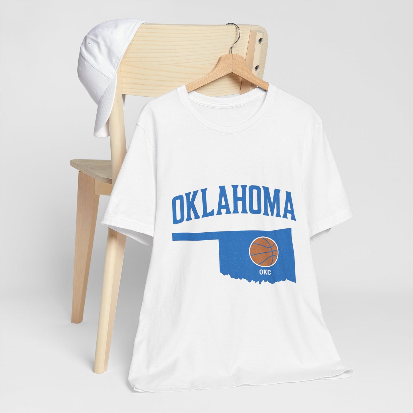 Oklahoma Basketball T-Shirt | OKC State Outline Tee | Blue and Orange Game Day Shirt | Retro Oklahoma Sports Graphic Top