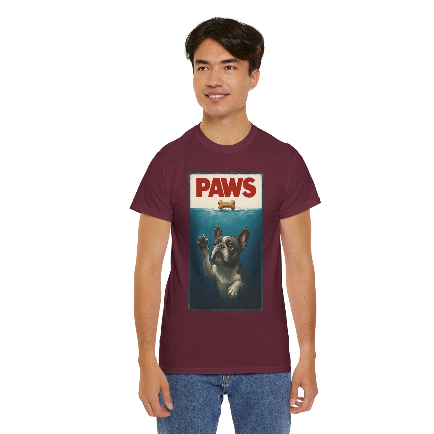 PAWS Frenchie Shirt | Funny French Bulldog Parody Tee | Dog Lover Novelty T-Shirt | Cute Frenchie Graphic | Unique Gift for Frenchie Owners
