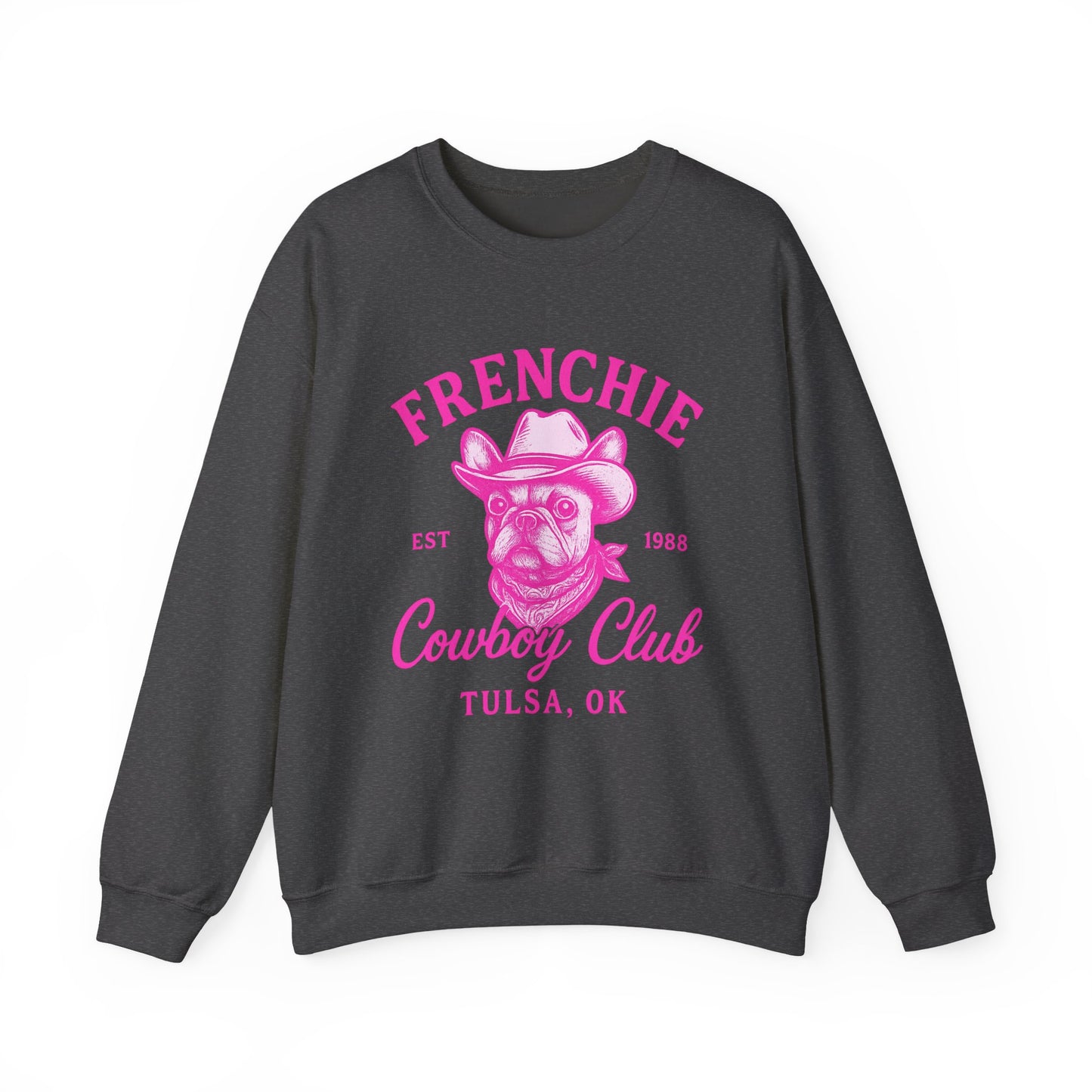 French Bulldog Cowboy Club Pullover | Vintage Western Frenchie Sweatshirt | Cute Dog Lover Gift | Unisex Frenchie Cowboy Sweater